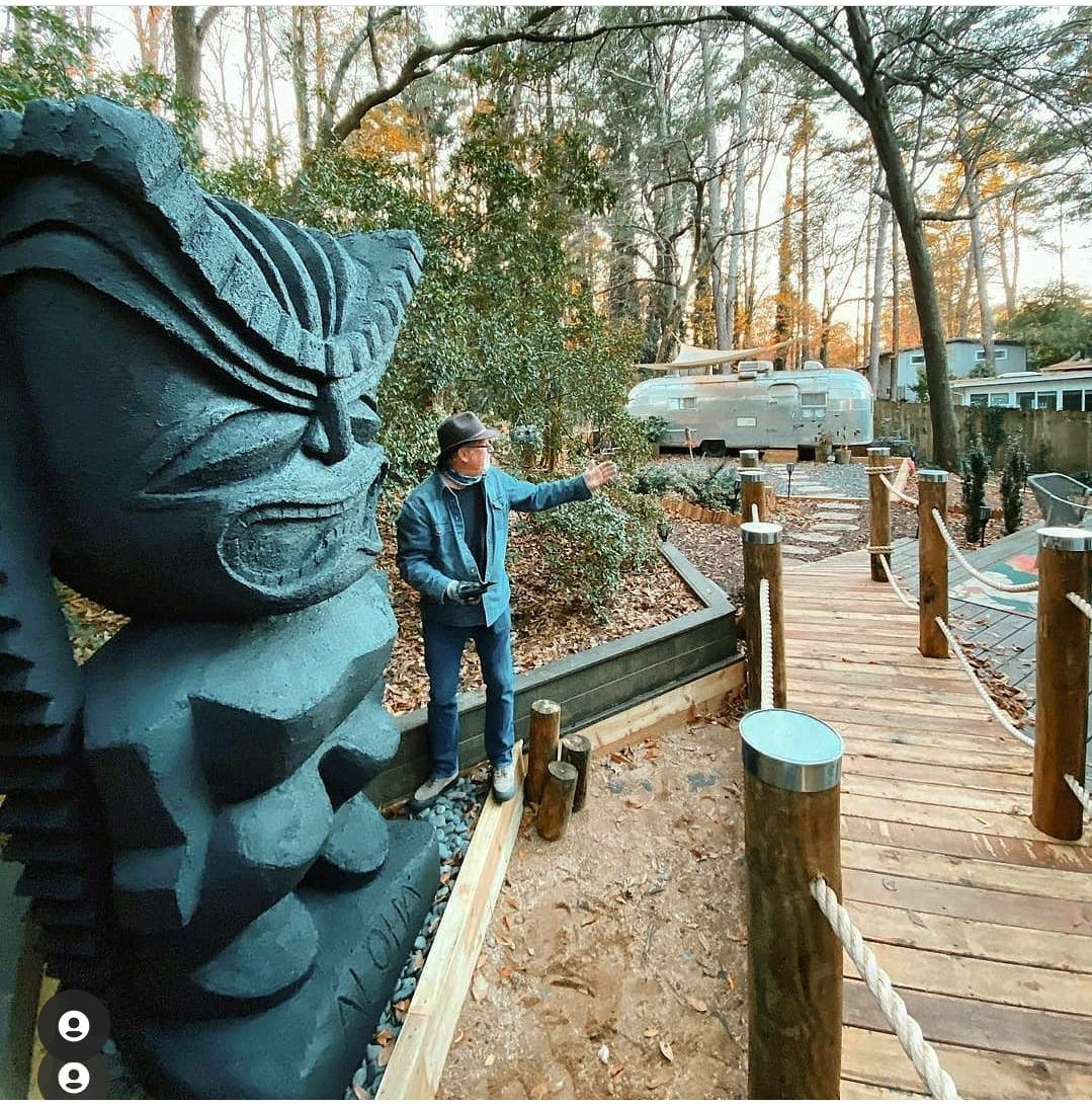 New tiki at the Tropical Airstream Airbnb Tiki Rancher